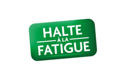 Un logotype avec l'inscription: "Halte à la fatigue"